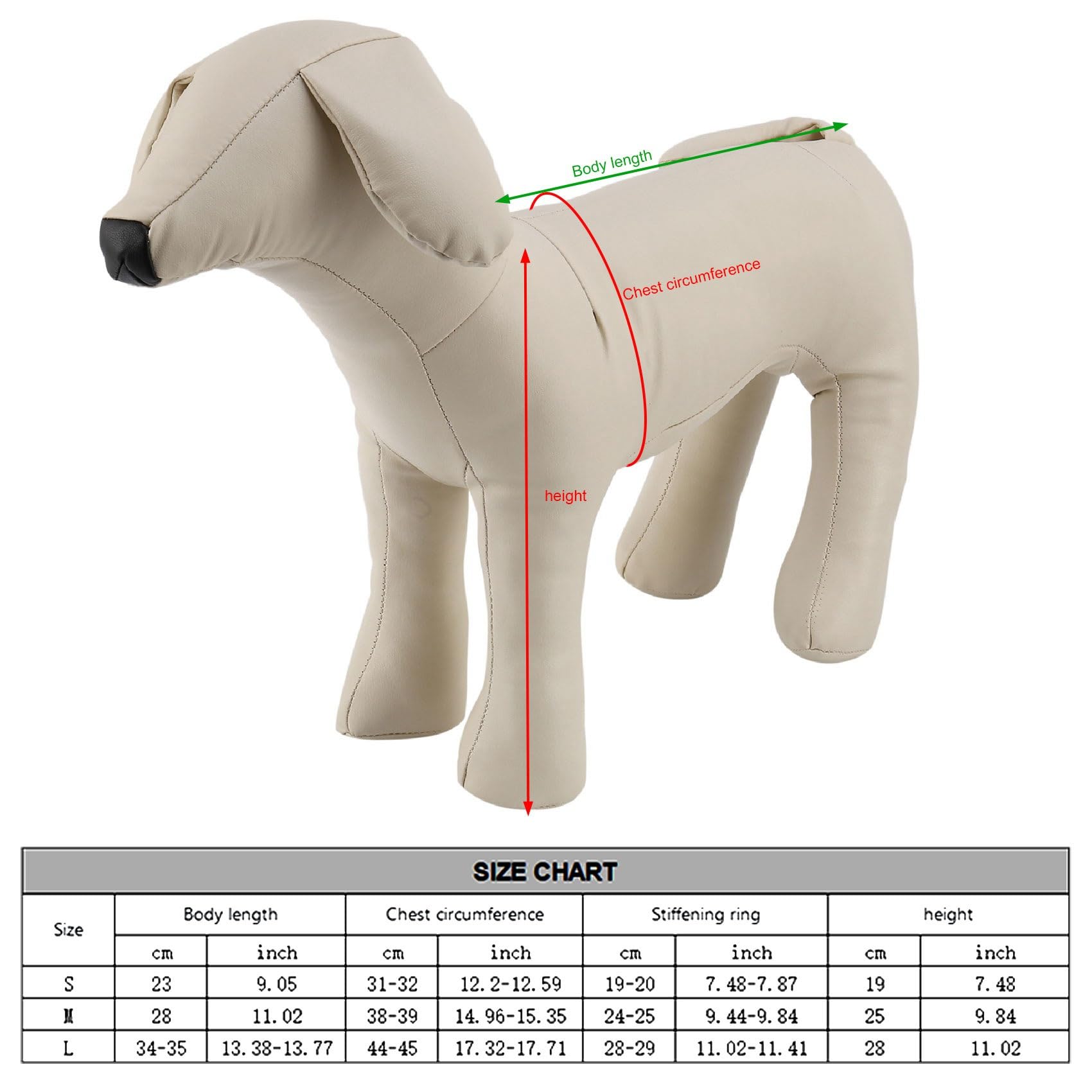 Mannequins De Chien en Cuir De ModÈLes De Chien De Position Debout Mannequin d'Affichage De La d'animal De Compagnie Blanc M