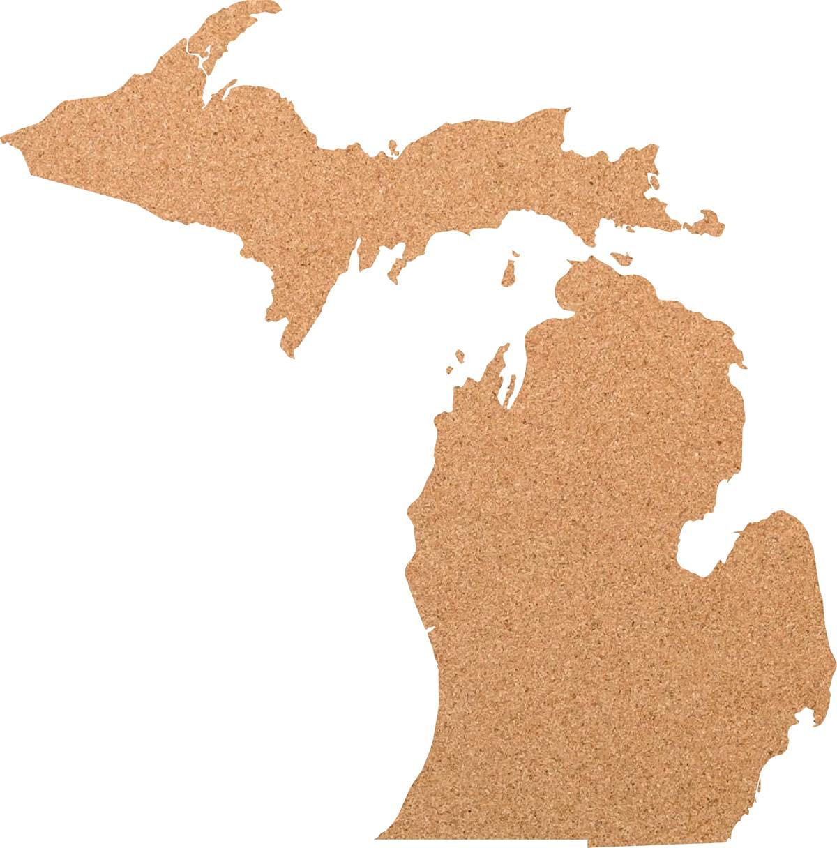 Umriss Michigan. Selbstklebende Kork-Pinnwand XXL 80 x 50 cm, Wanddeko
