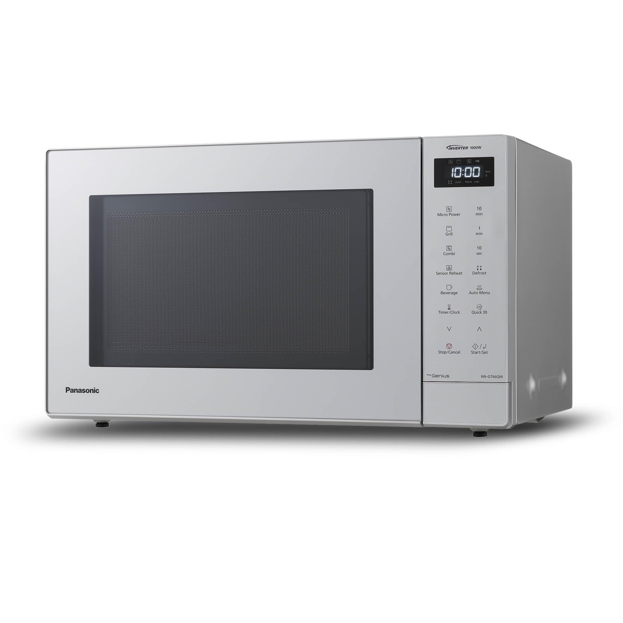 Panasonic NN-GT66QMEPG Horno Microondas Combinado de 31 L con Grill, 1000 W, Cocción Combinada, 7 Niveles de Potencia, Descongelación Turbo, LED, Plato Giratorio, Plateado