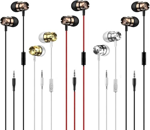 geeboy Paquete de 5 auriculares auriculares al por mayor micrófono intrauditivo 0.138 in Auriculares electrónicos con cable