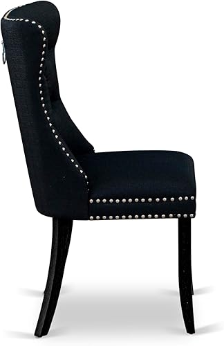 Miniatura 7 de East West Furniture DUDA7-BLK-24 - Juego de comedor de 7 piezas, incluye una mesa de comedor rectangular y 6 sillas Parson tapizadas de tela de