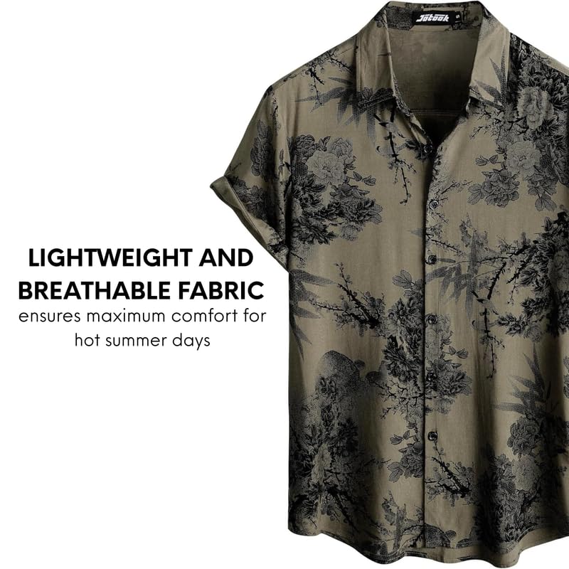 Image of Men's Multi-Coloured Floral Printed Shirt for man | Half Sleeve Cotton Shirt for Men | Summer Shirts for Men
