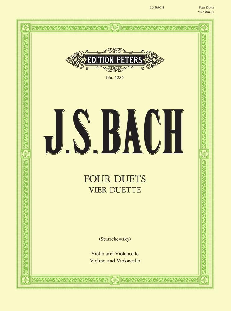 Bach: 4 Duets for Cello & Violin (EP4285): Bwv 802-805 Performing Score (Edition Peters)