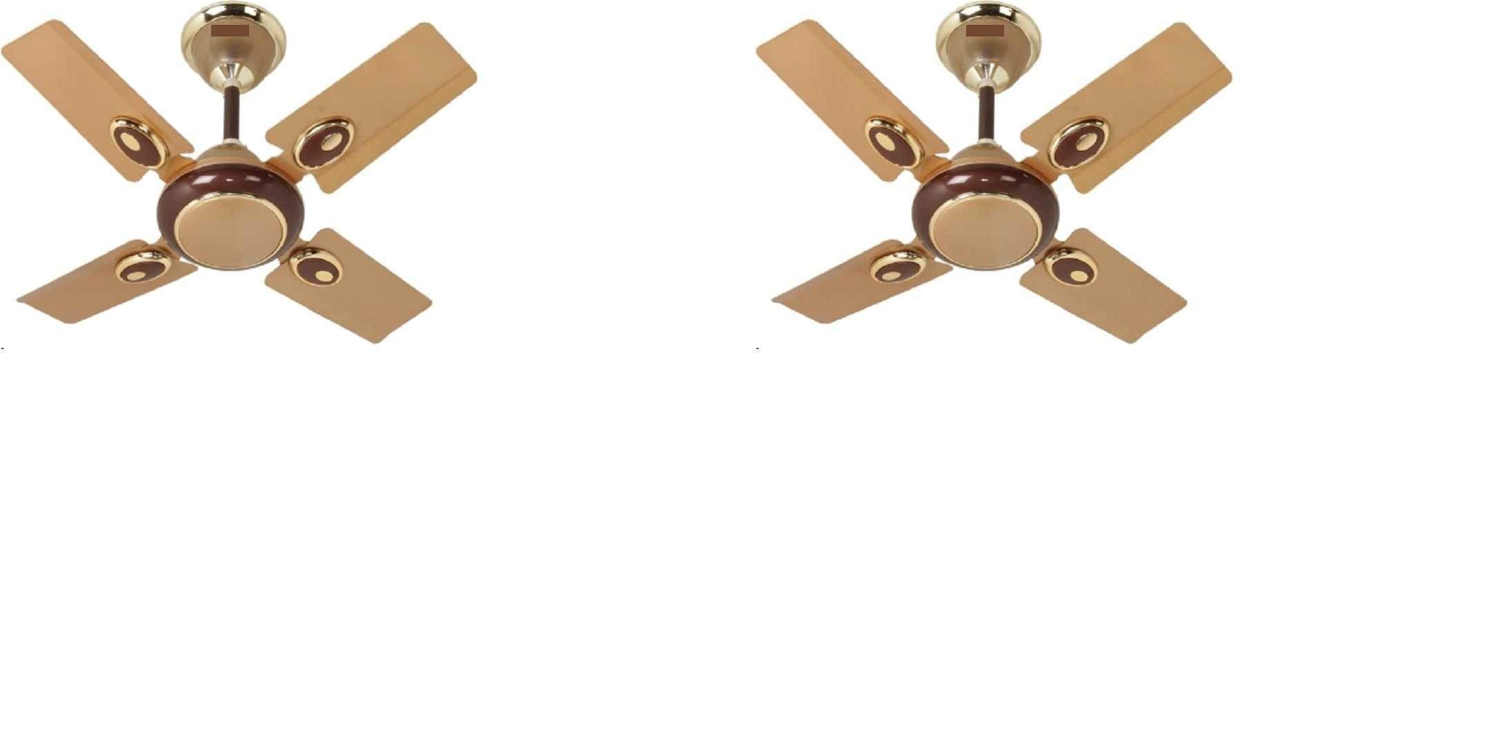 Elvin Set of 2 Fan 4 Blade 24" HIGH Speed Ceiling Fan Brown Heavy DUTTY 600 MM