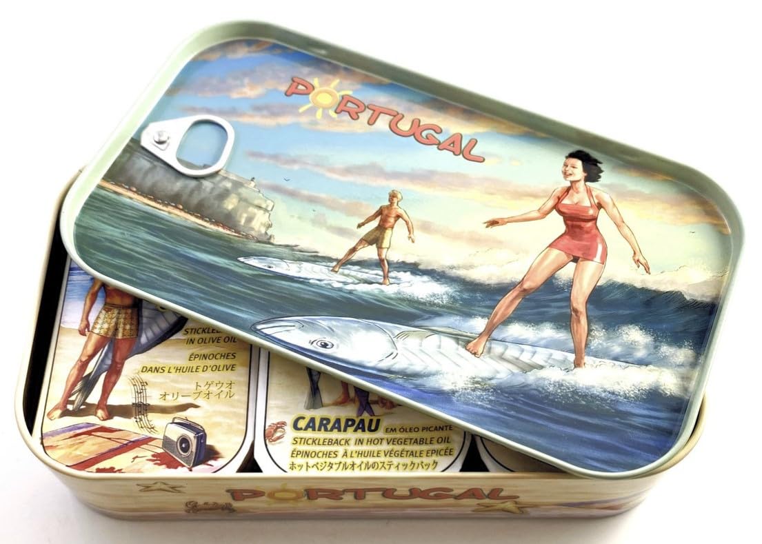 Conservas GRACIETE - Sardinas gourmet enlatadas en caja de regalo de metal - 4.23oz / 120gr (paquete de 3 latas)