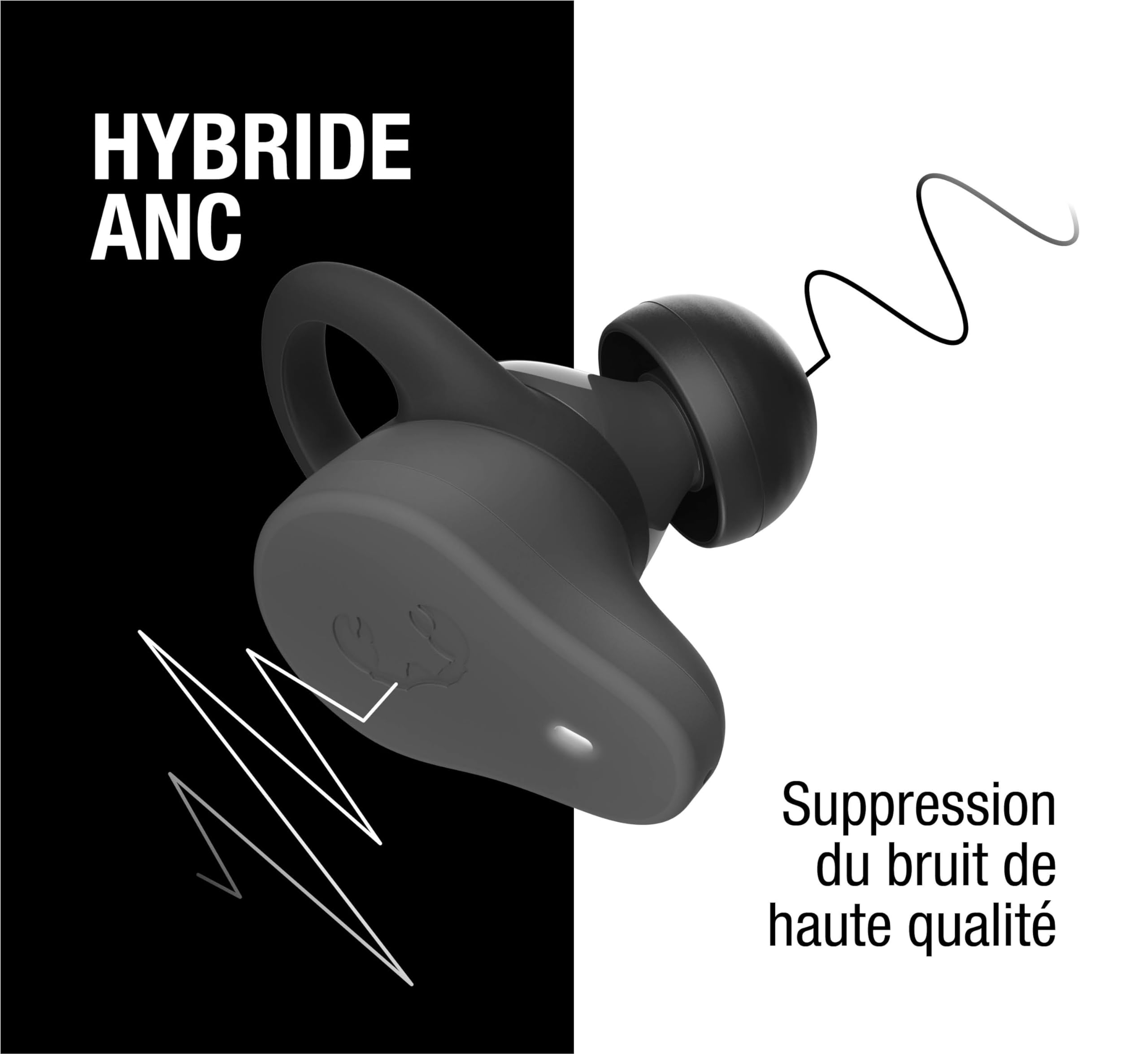 Fresh 'n Rebel Twins Rush, Écouteurs Bluetooth Sport Intra-Auriculaires avec Suppression Active du Bruit, Mode Son D'Ambiance, Étanche (IP57), Microphone Intégré, Contrôle par Touches (Storm Grey)