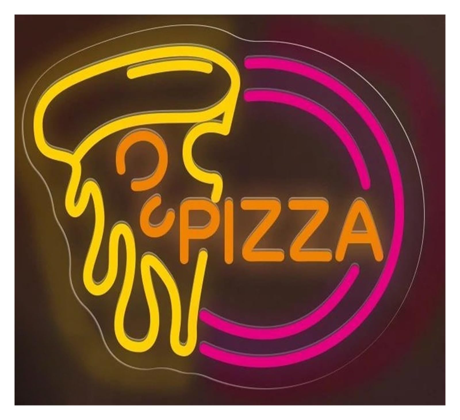 LEMST Sign Lamp Pizza Neon Sign Food Pizza Dining Cars Fast Food Restaurant Bar Club 45.6X36cm