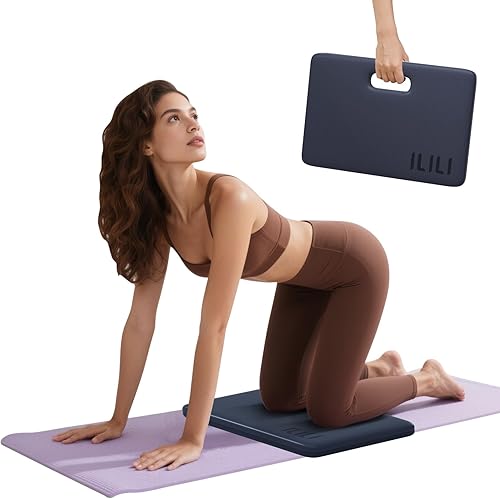 ILILI Rodillera de yoga plegable, cojín suave de TPE de 1 pulgada para flexiones de rodilla, almohadilla de soporte de tablón, almohadilla plegable