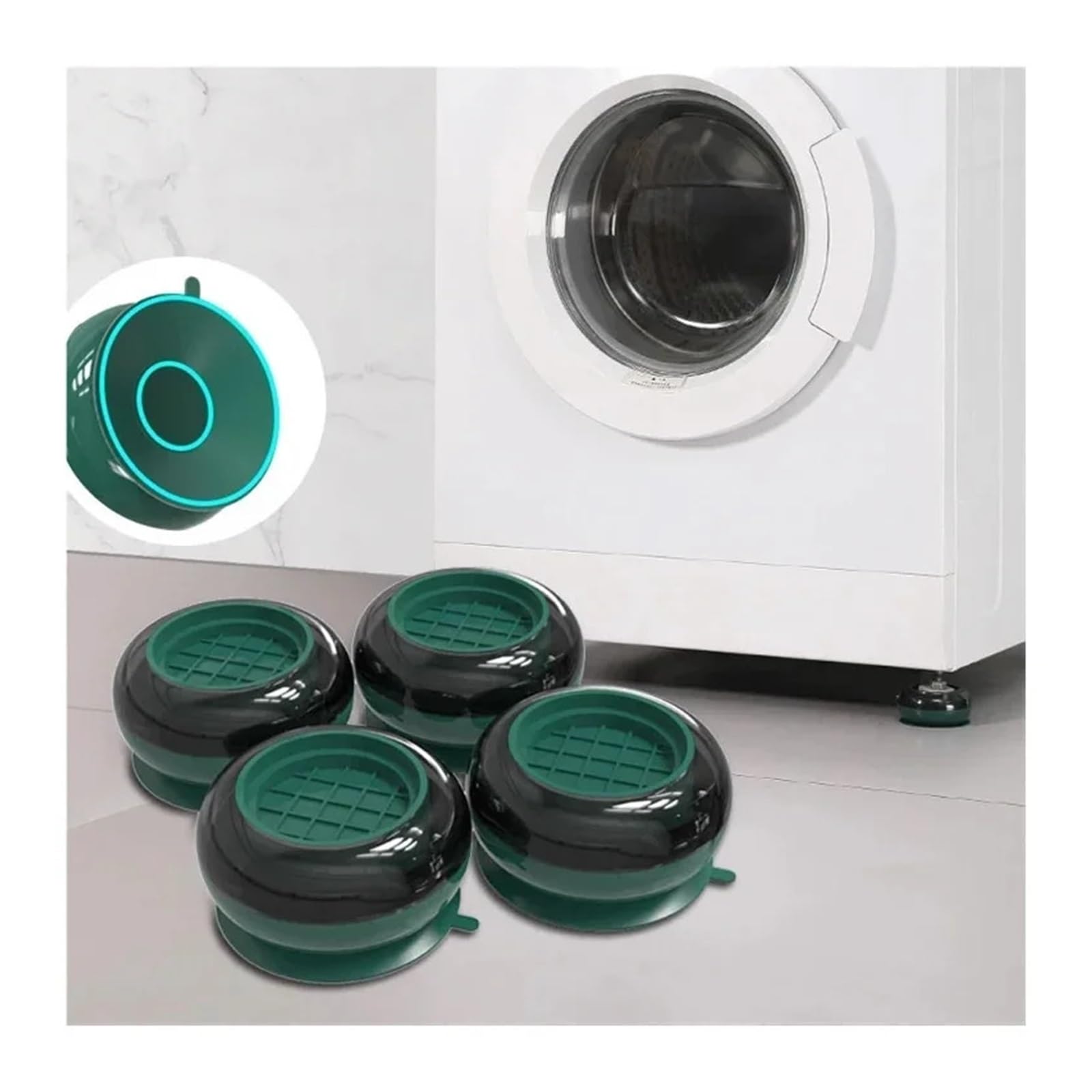 Cuscinetti Antivibranti Tappetino In Gomma For Frigorifero Silenzioso Tappetino Di Sollevamento For Mobili Tappetino Di Supporto For Lavatrice Universale(1pcs Green)