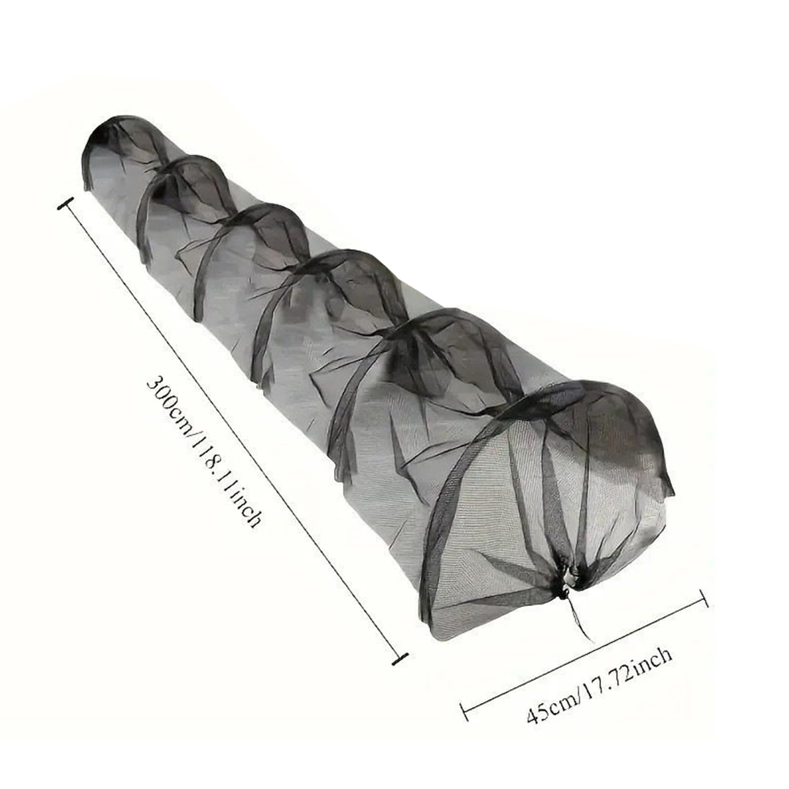 Shade Net Tunnel, Outdoor Plant Row Cover Tent, Backyard Cold-Weather Crop Shelter, Insulating Garden Netting for Vegetable Protection,118.11x17.72x17.72 inches, Gray