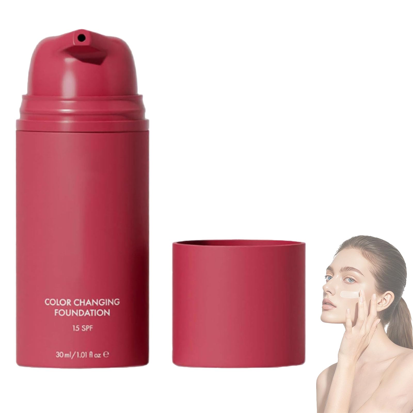 Korean style Color Changing Foundation, Full Coverage Long-Lasting Flawless Makeup for All Skin Types (1PCS) - 2