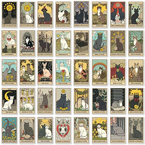 Tarot Stickers for Laptop(78 PCS),Gift for Children Teens Adults Girl Boys,Waterproof Stickers for Water Bottle,Tarot Vinyl Stickers for Scrapbook,Skateboard,Bike,Phone,Dairy - Image 2