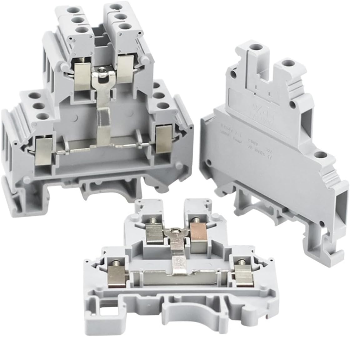 Din Rail Terminal Block Screw Connection Electrical Double Levels UKK3-PV Wire Conductors 10pcs