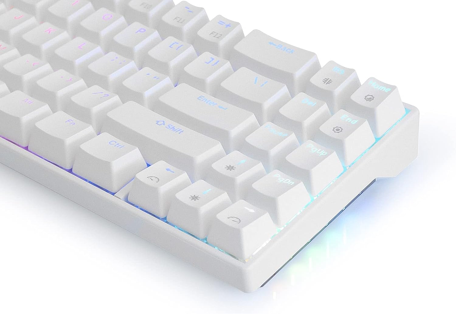 MEKO Push White 65 percent RGB LED Hotswap Bluetooth Double Shot ABS Mechanical Keyboard (Kailh Box White)