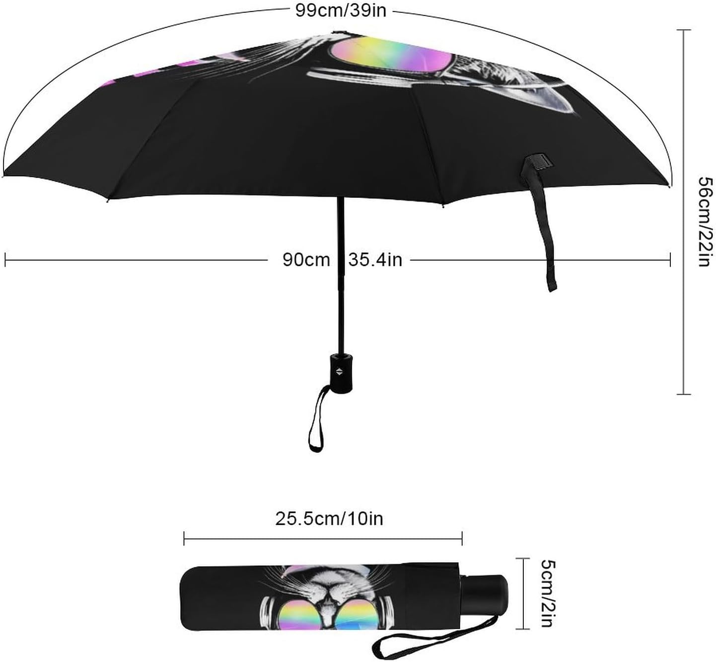 Big Umbrella Diameter for Women Men Unisex Strong and Portable Double Umbrella Cloth for Travel