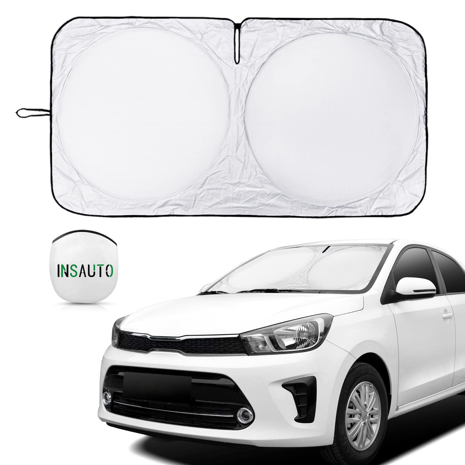 INSAUTOWindshield Sun Shade Car Sunshades for KIA Soul Optima 2021-2023 K5 K900 Stinger Seltos Rio Forte Front Window Sun Visor Protector Blocks UV Rays Cool Car Accessories