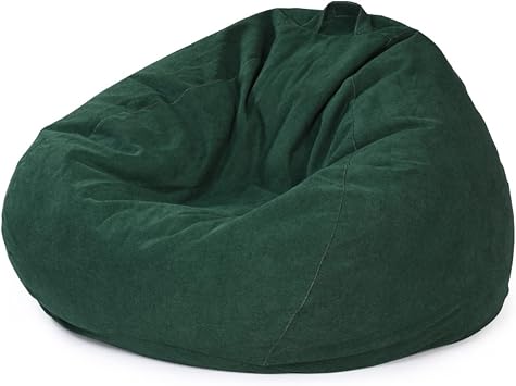 Lazy Bean Bag Sofa Fine-Staple Cotton Bean Bag Cover, Can be Used for Stuffed Animal Storage, Cloth Leisure Tatami,Super Soft Chaise Longue for Balcony Bedroom Living Room,Green,L