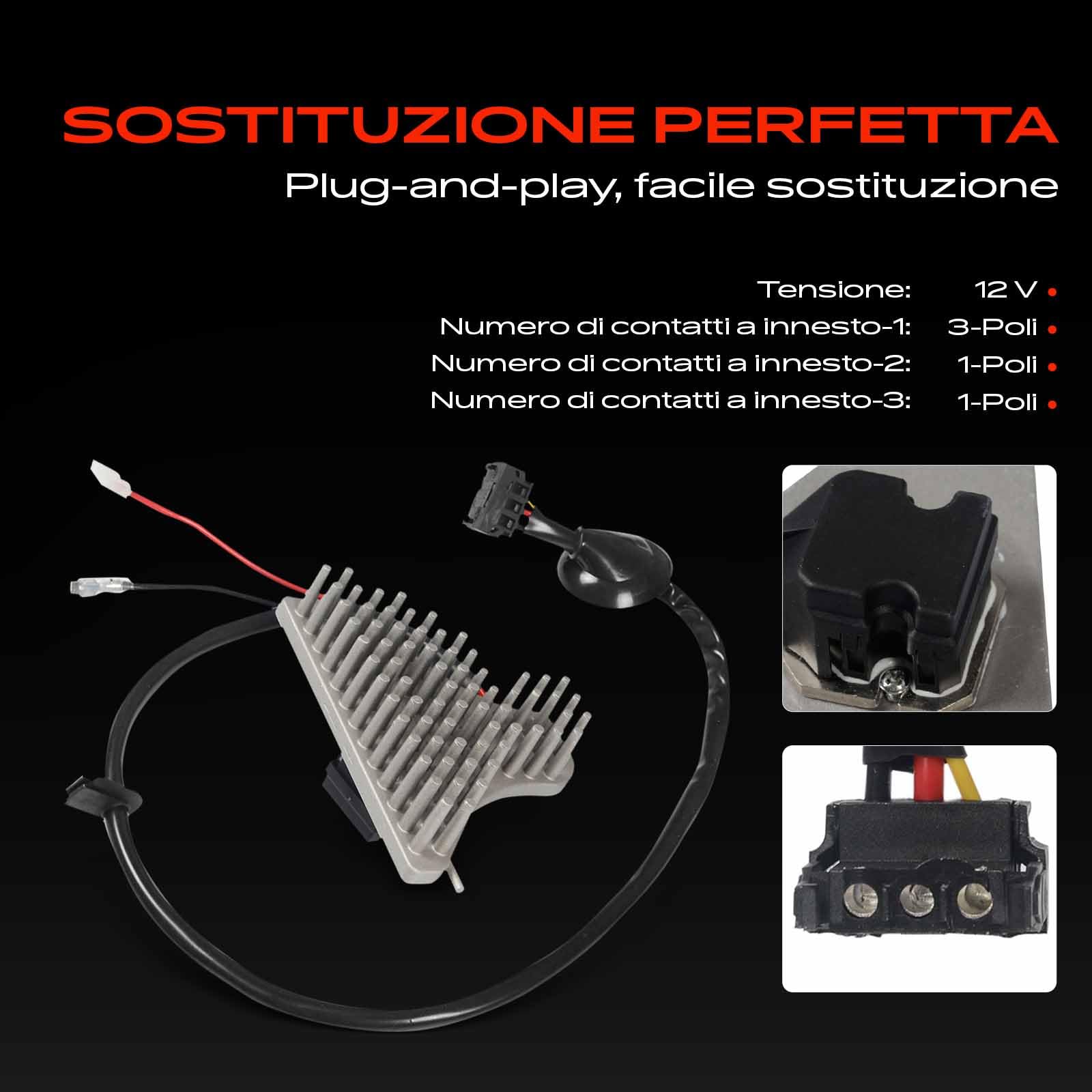 Frankberg Regolatore del ventilatore centralina di controllo del motore | Compatibile con: Coupé C124, Berlina W124, Classe E W124, Classe E Modello T S124, Classe E Coupé C124, A124 Cabriolet