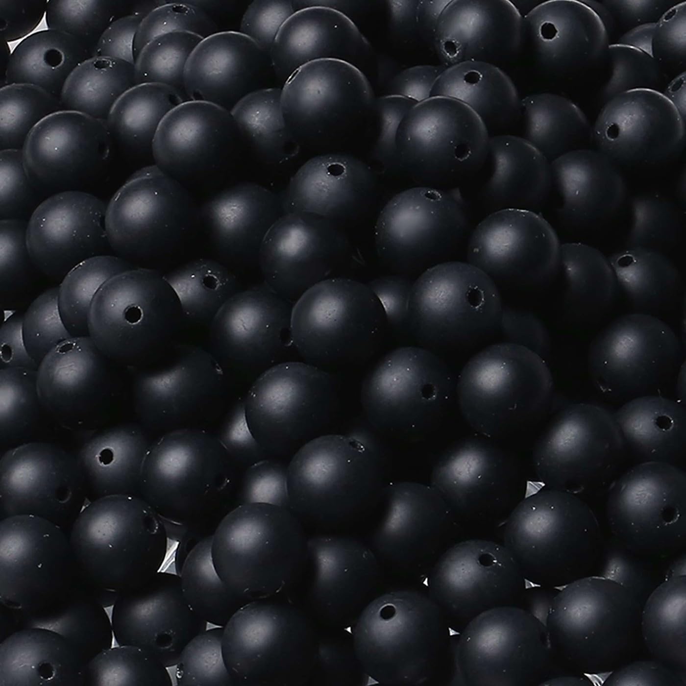 XIANNVXI Black Onxy Beads for Jewellery Making 8mm Round Loose Black Beads for Crafting 47 Pcs, Z - Black Onyx Agate - Image 4
