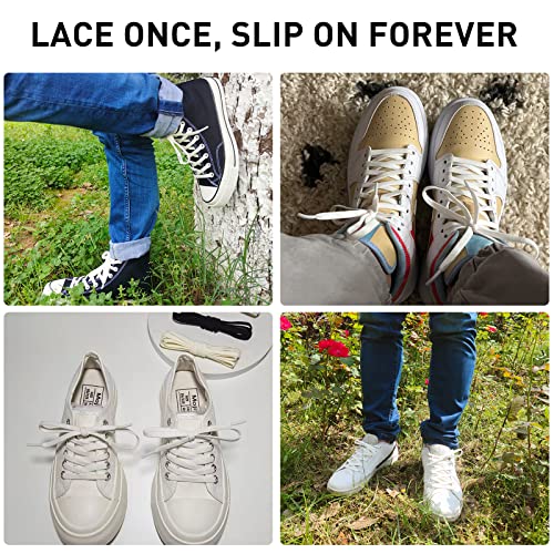 Image of UamGlsob 2 Pairs 5 /16 inch Flat Elastic Shoe Lace, Stretch Shoelaces