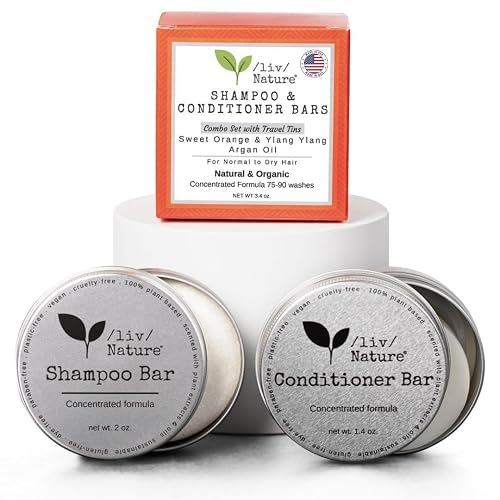 Shampoo Bar and Conditioner Set with Travel Case