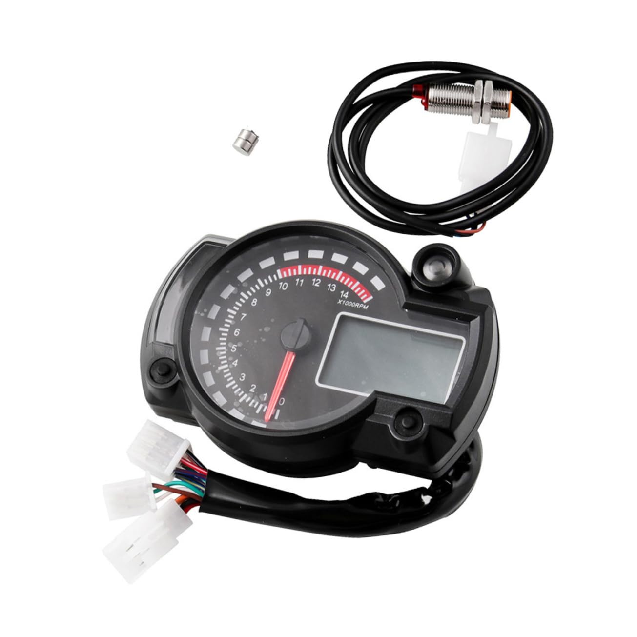 GLEAVI Motorcycle Speedometer with Digital Tachometer Backlight Display Odometer and Battery Status for Motorcycle Use