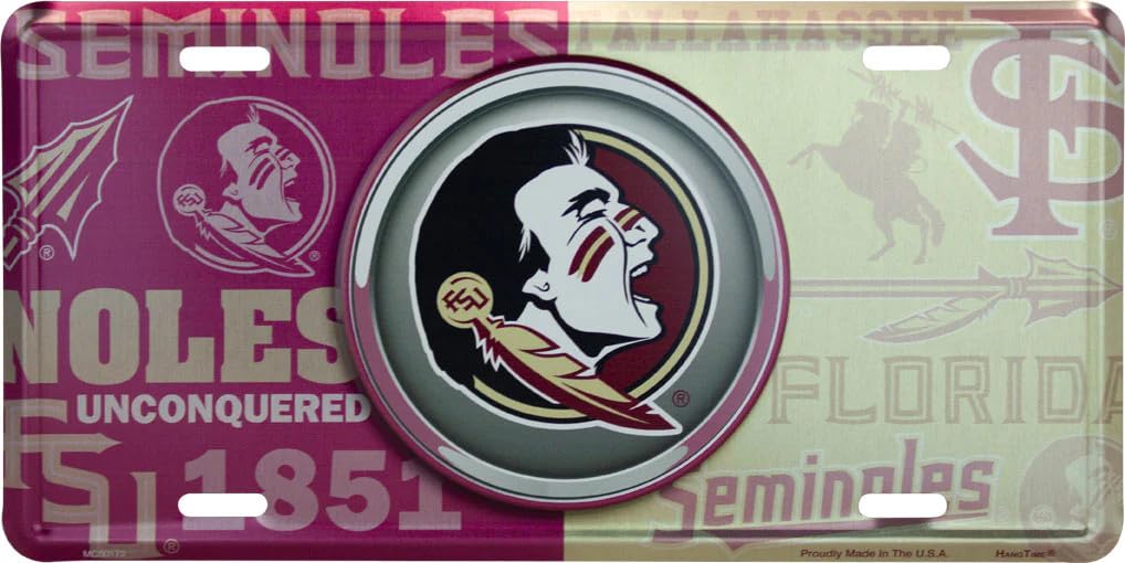 Hangtime Florida State University - Florida State (FSU) Seminoles - Bullseye Style License Plate