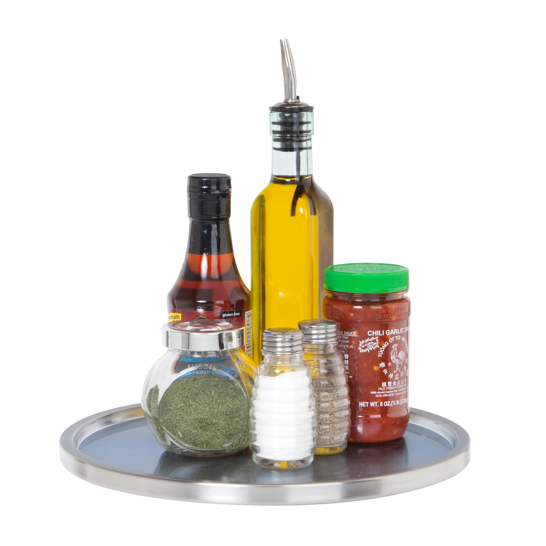 Dial Industries Lazy Susan Stainless Steel Turntable Organizer for Pantry, Cabinet, Countertop, Single Tier
