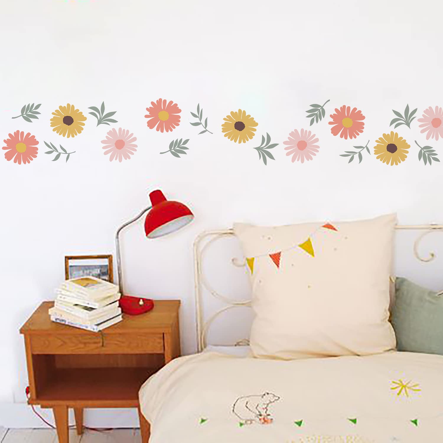 Boho Cute Flowers Wall Stickers DIY Decorative Art Decor - Image 3
