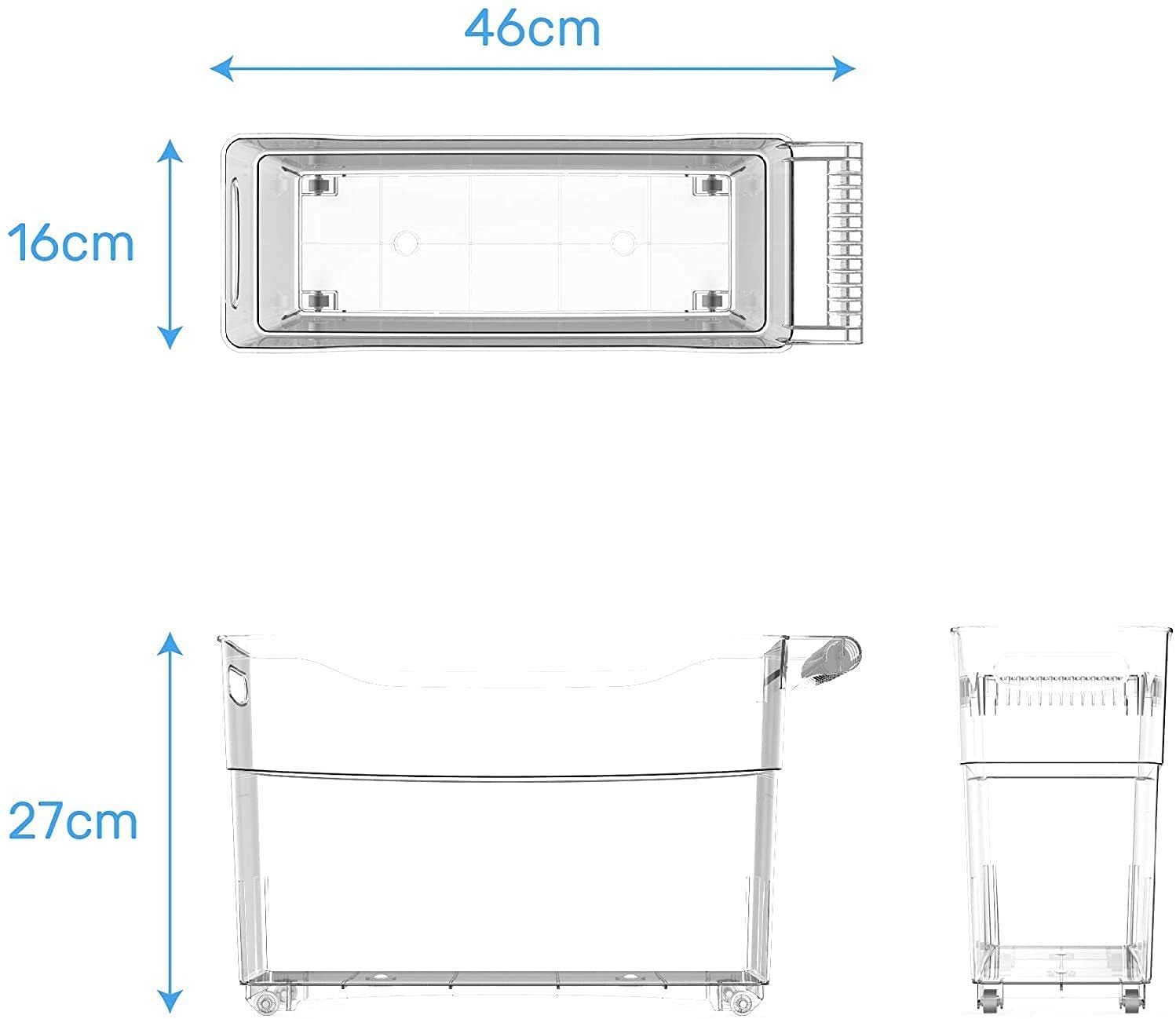 TIENDA EURASIA® Organizador de Cocina - Carritos de Almacenaje con Ruedas - Ideal para Organizar la Cocina o Baño de una Forma Rápida y Sencilla - 46x16x27cm (Estándar)