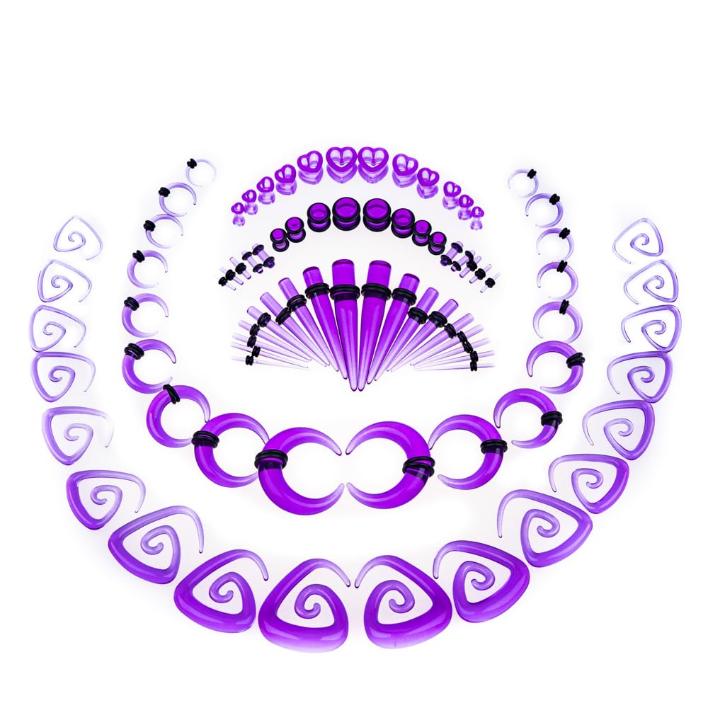 Linkning Ear Gauges Stretching Kit 14G-00G Acrylic Sprial Tapers Plugs Expander Sets Heart Tunnels Piering Jewelry Horeseshoes Taper For Ears