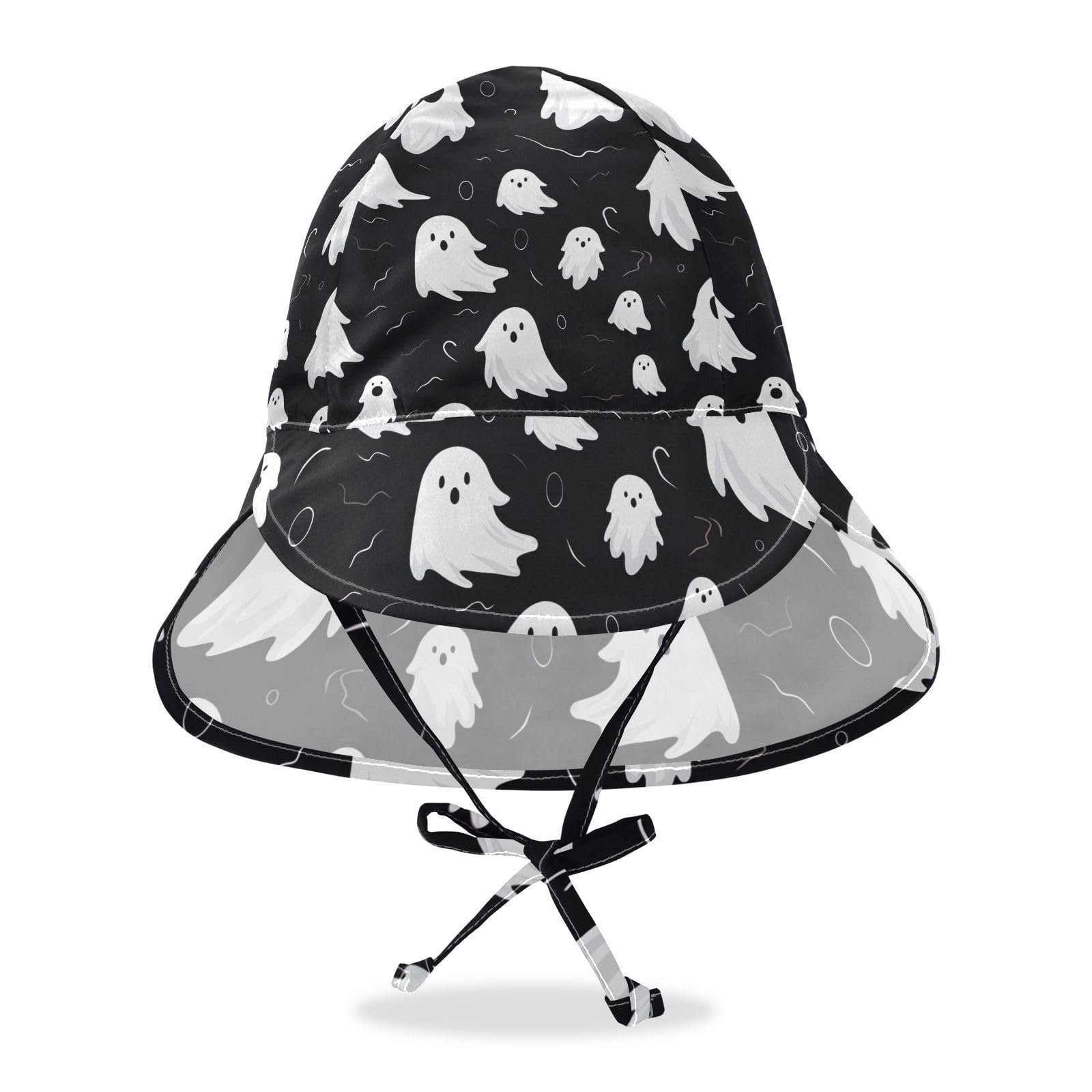 J JOYSAY Halloween Cute Ghost Baby Sun Hat Toddler Hat UPF 50+ Toddler Sun Hats Summer Kids Beach Hats with Chin Strap for Girls Travel