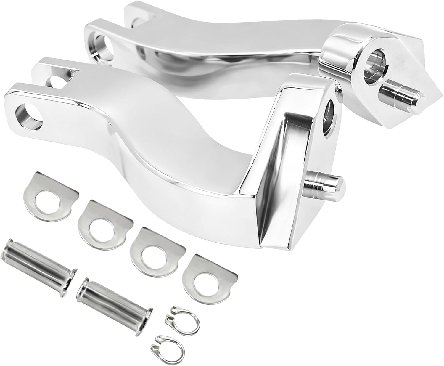 Chrome Rear Passenger Foot Peg Bracket Mount Kits for Harley Road King/Road Glide/Street Glide/Electra Glide/Touring FLHT/FLHR/FLTR/FLHX 1993-2025 Models