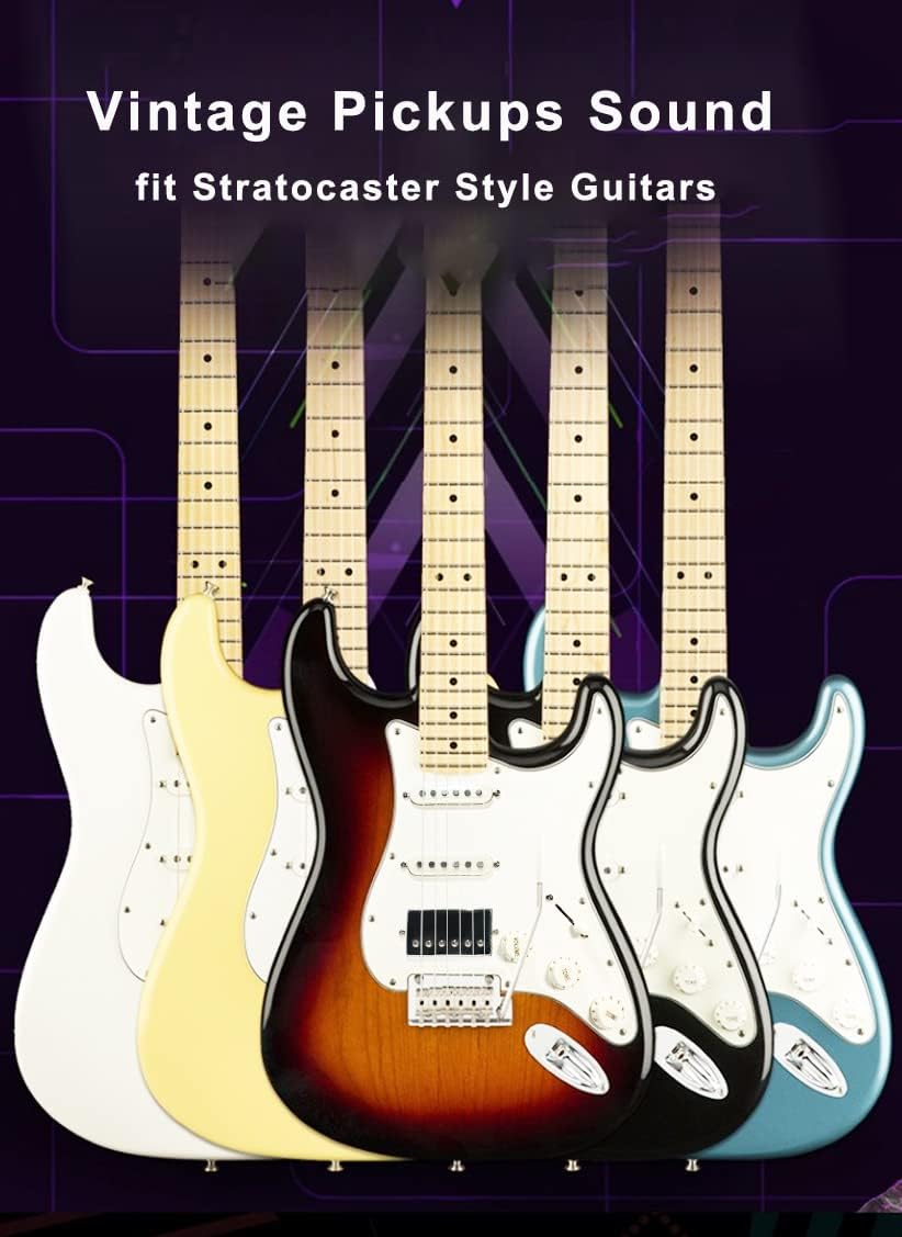 Prewired Pickguard with SSH Pickup Set, 3-ply Pick Guard Loaded High Output Alnico V Single Coil Humbucker Pick-ups, Electric Guitar Scratchplate as Luthier Replacement Parts, Cream-0C