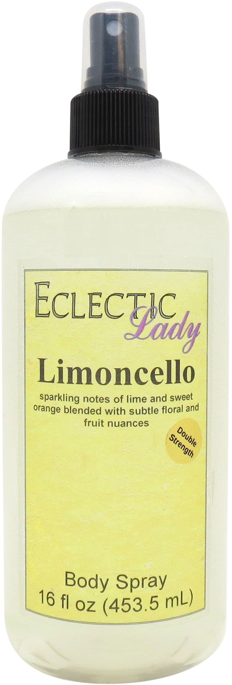 Eclectic Lady Limoncello Body Spray, Double Strength, 16 ounces, Body Mist for Women with Clean, Light & Gentle Fragrance, Cologne with Soft, Subtle Aroma For Daily Use