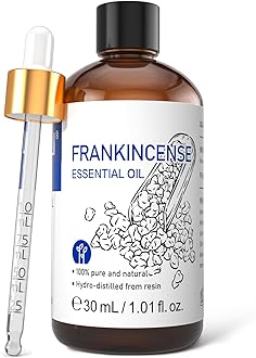 HIQILI 30ML Frankincense Essential Oil, Relaxing, Skin Care, Camp Atmosphere Creation, Can be Added to Body Lotions, Creams, Aromatherapy Use - 1 Fl Oz