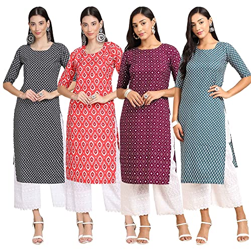 Image of Pinkmint Women's Crepe Digital Print Straight Kurta