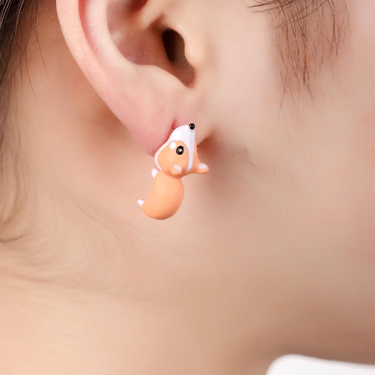 Cute Animal Bite Earrings for Women 3D Clay Animal Dinosaur Earrings Funny Animal Cartoon Biting Ears Stud Earrings Jewelry Gifts Cute Funny Stuff - Image 4