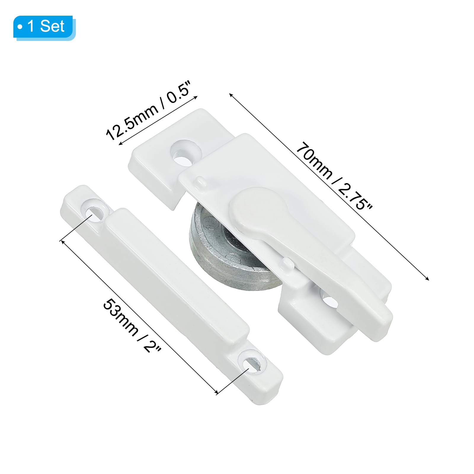 PATIKIL Window Sash Locks Zinc Alloy Cam Action Window Locks with Keeper Diecast Window Latches Replacement for Vertical & Horizontal Sliding Windows Security (Middle Hole) - Image 2