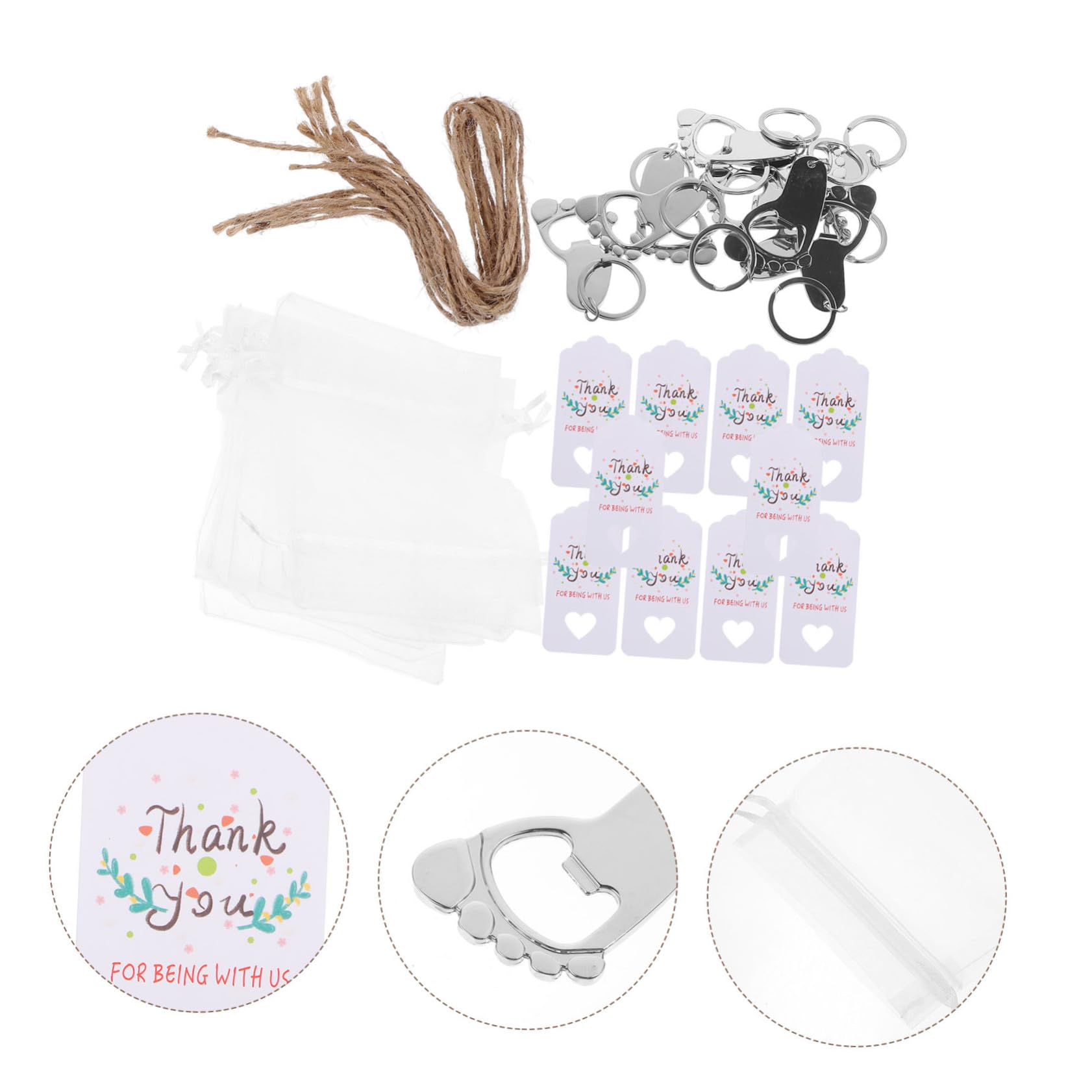 Alipis Babyparty Gastgeschenke 10 Stück Silber Metall mit Karten