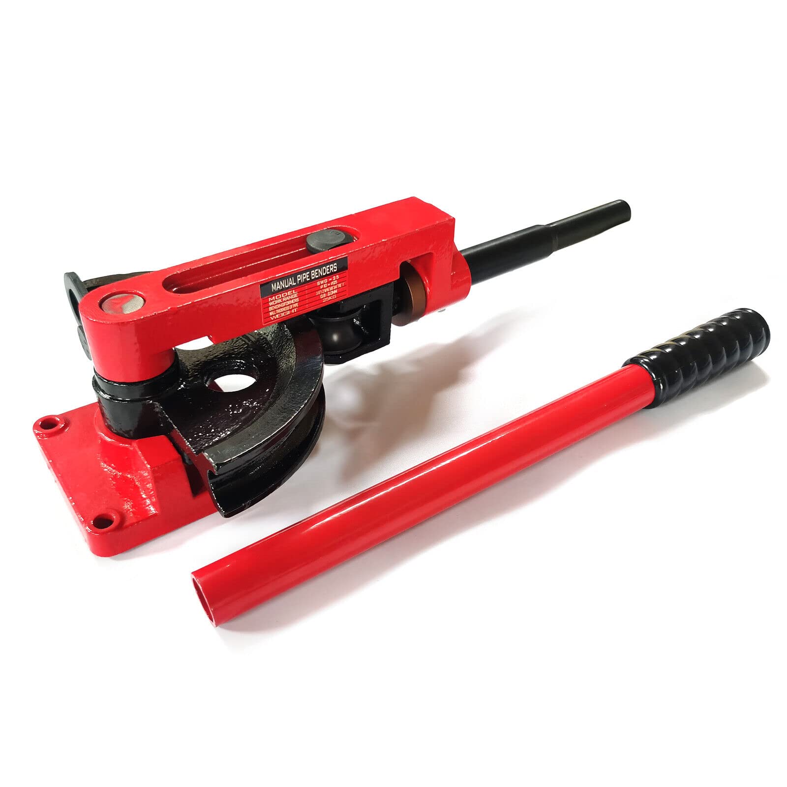 Piegatubi manuale 0-180° con 7 matrici (10-25 mm) per tubi in rame, tubi in ferro, tubi in alluminio, tubi in acciaio inox