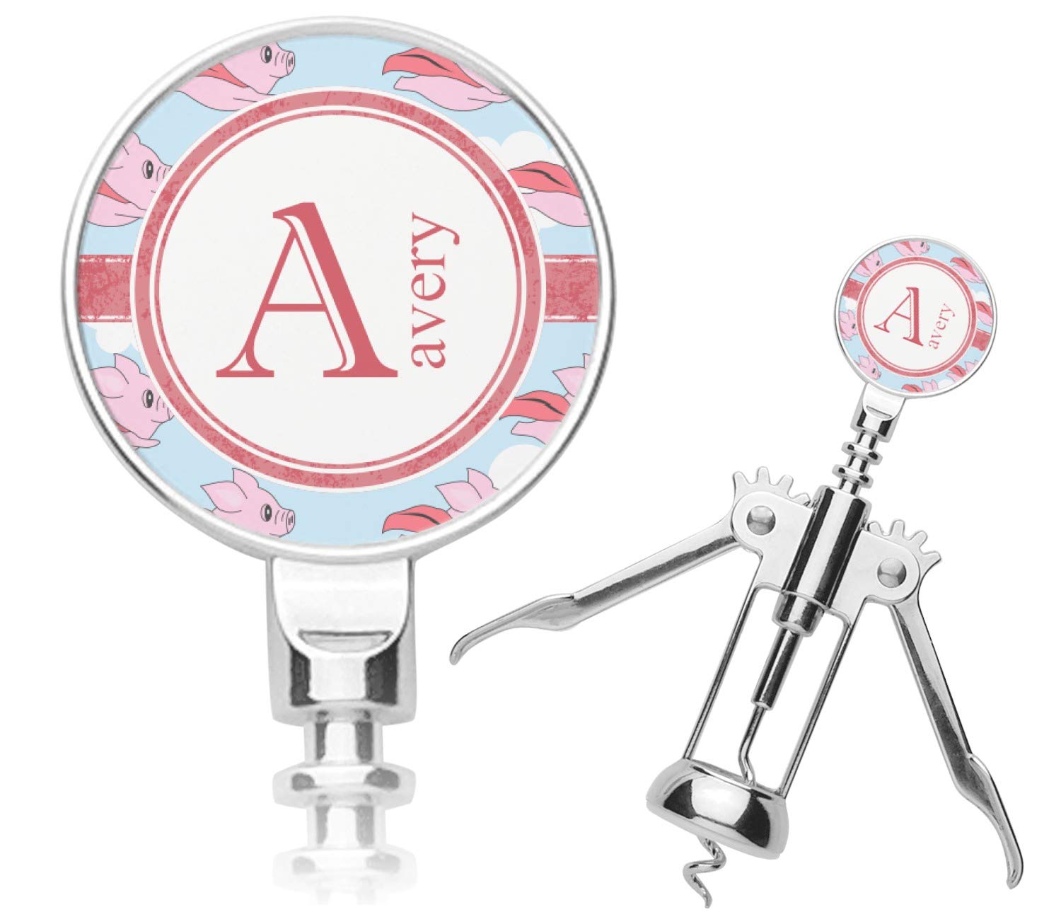 Personalized Flying Pigs Corkscrew