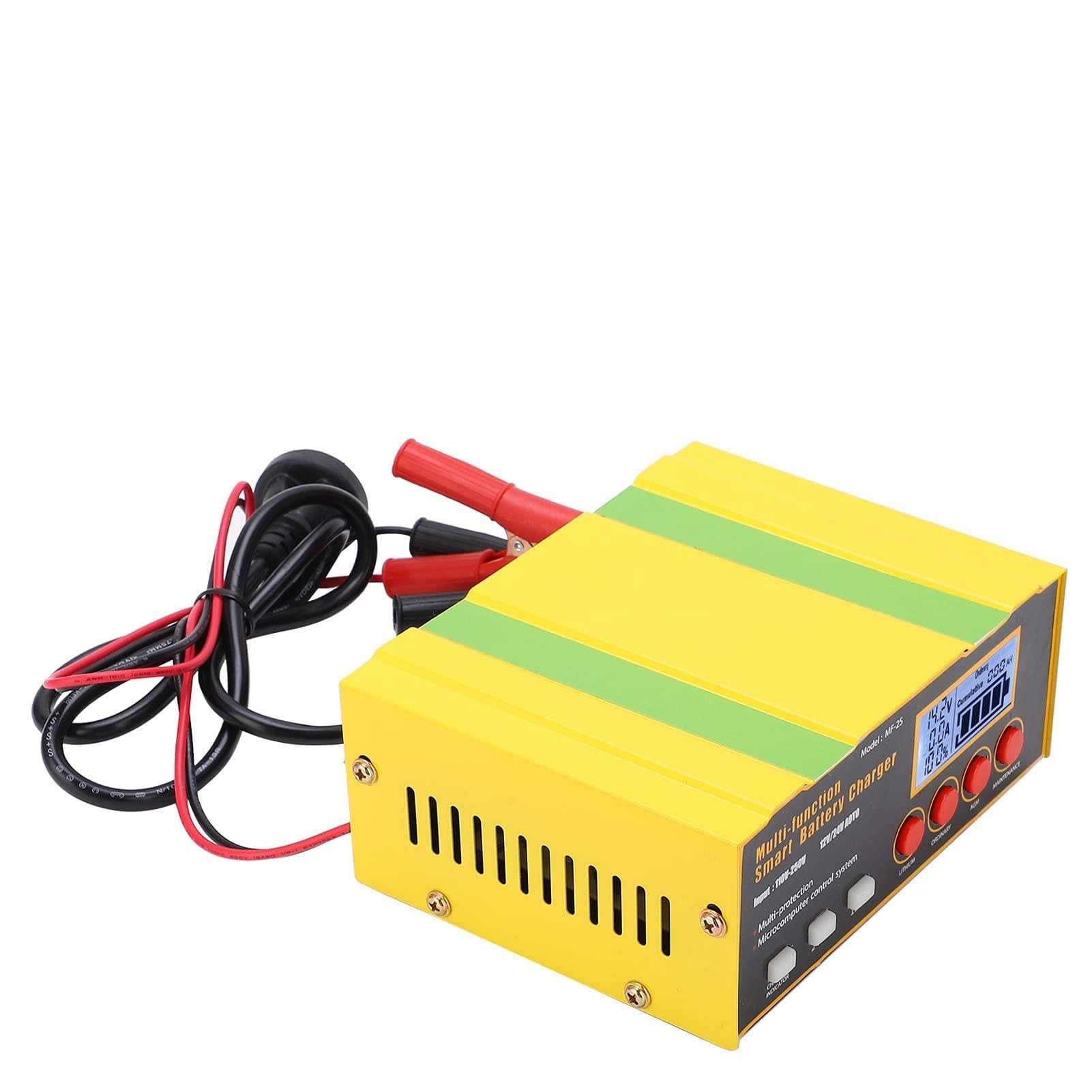 FTVOGUE Chargeur de Batterie 220W 12V 12A 24V 8,5a, Alimentation Intelligente avec Coque en Acier Inoxydable, Ventilateur de Refroidissement à Température Contrôlée pour Voiture (Prise UE)