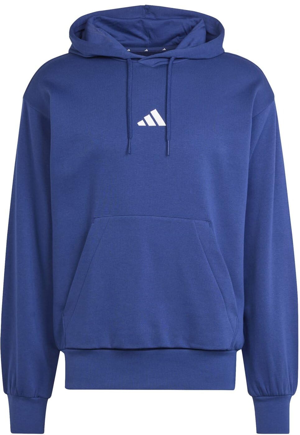 adidas Mężczyźni ESSENTIALS FEELCOZY FLEECE HOODIE, dark blue/white, L