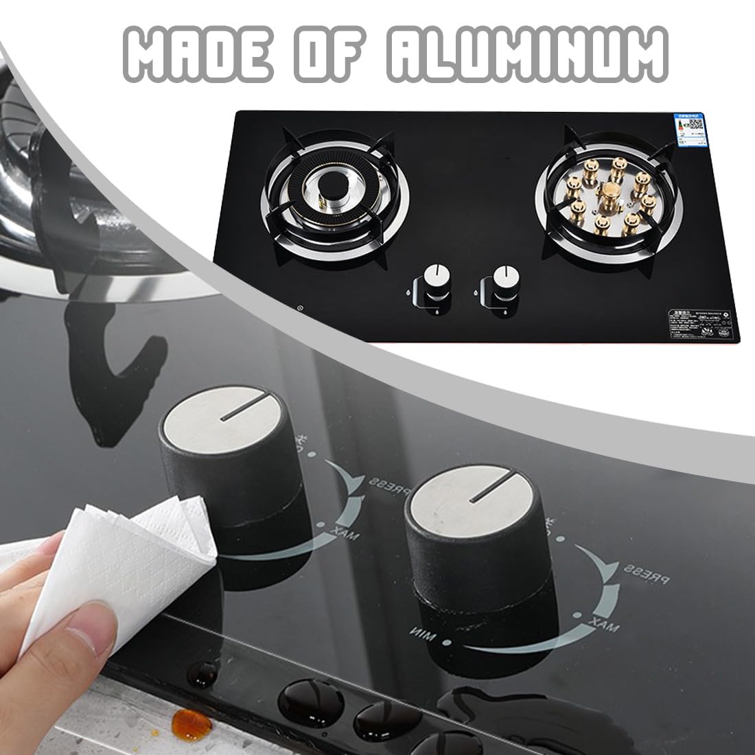 4Piezas Botones de Cocina de Gas Perilla Cocina Mando Universal Cocina Gas Universales 6mm Botones Gas para las Horno,Cocina,Estufa de Gas,Plateado,hornos de cocina,horno,estufa de gas
