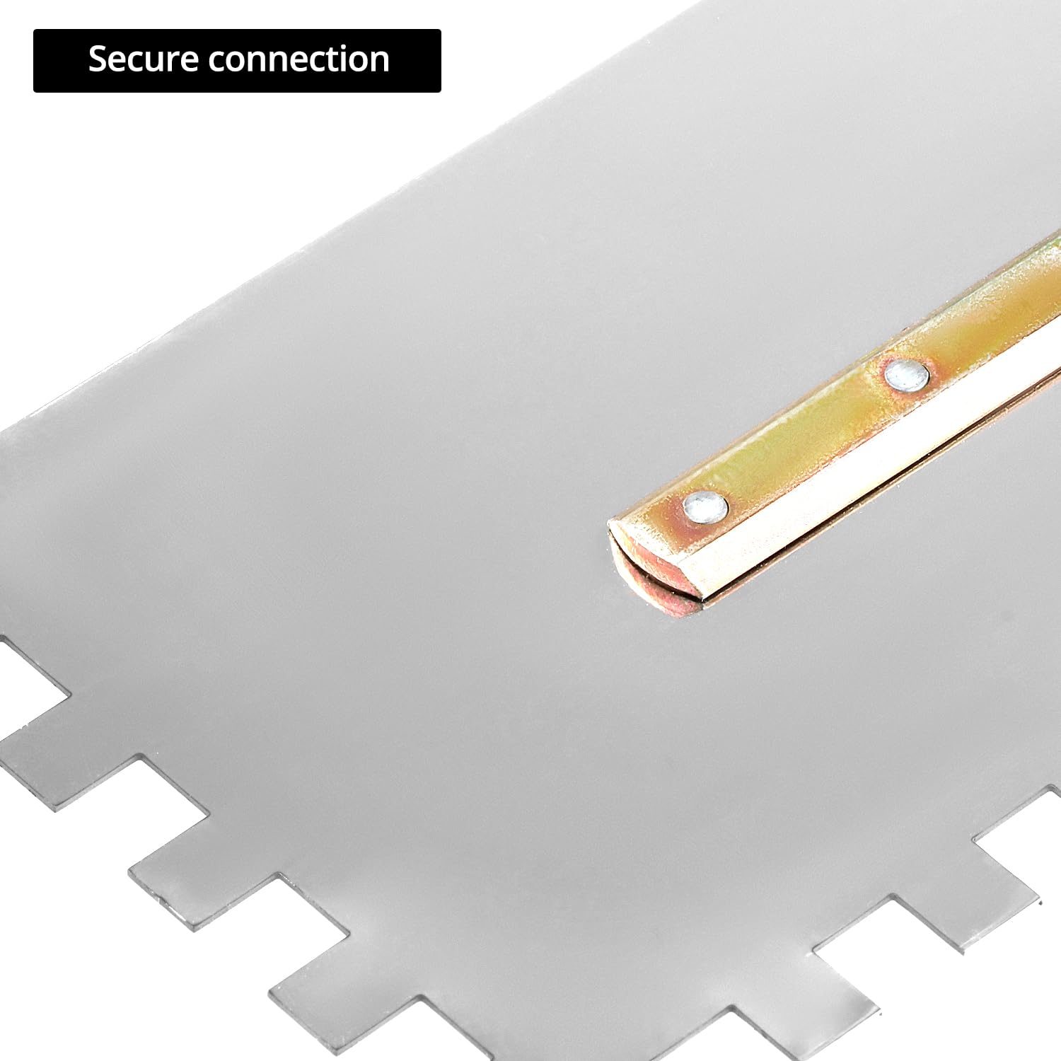 QWORK Truelle dentee 3 pices - Dents 6/8/10 mm - Truelles de lissage INOX 280x107 mm - Soft Grip Rouge