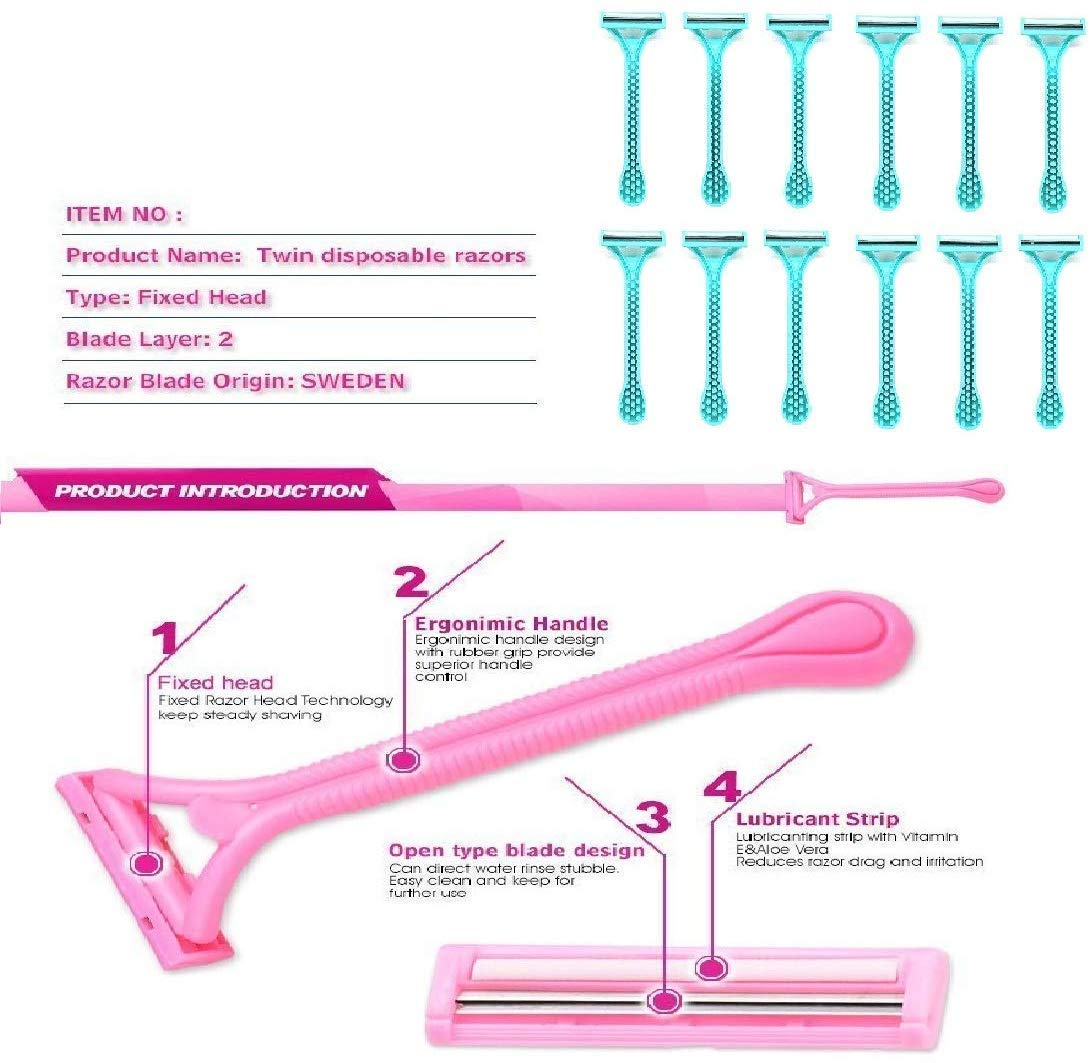 Top Select Razor for Body for Women and Men razor (Pack of 12) (Blue Or Pink) (Random Colour)