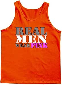Real Men Wear Pink Tank Top Orange 2XL Clothing, Shoes