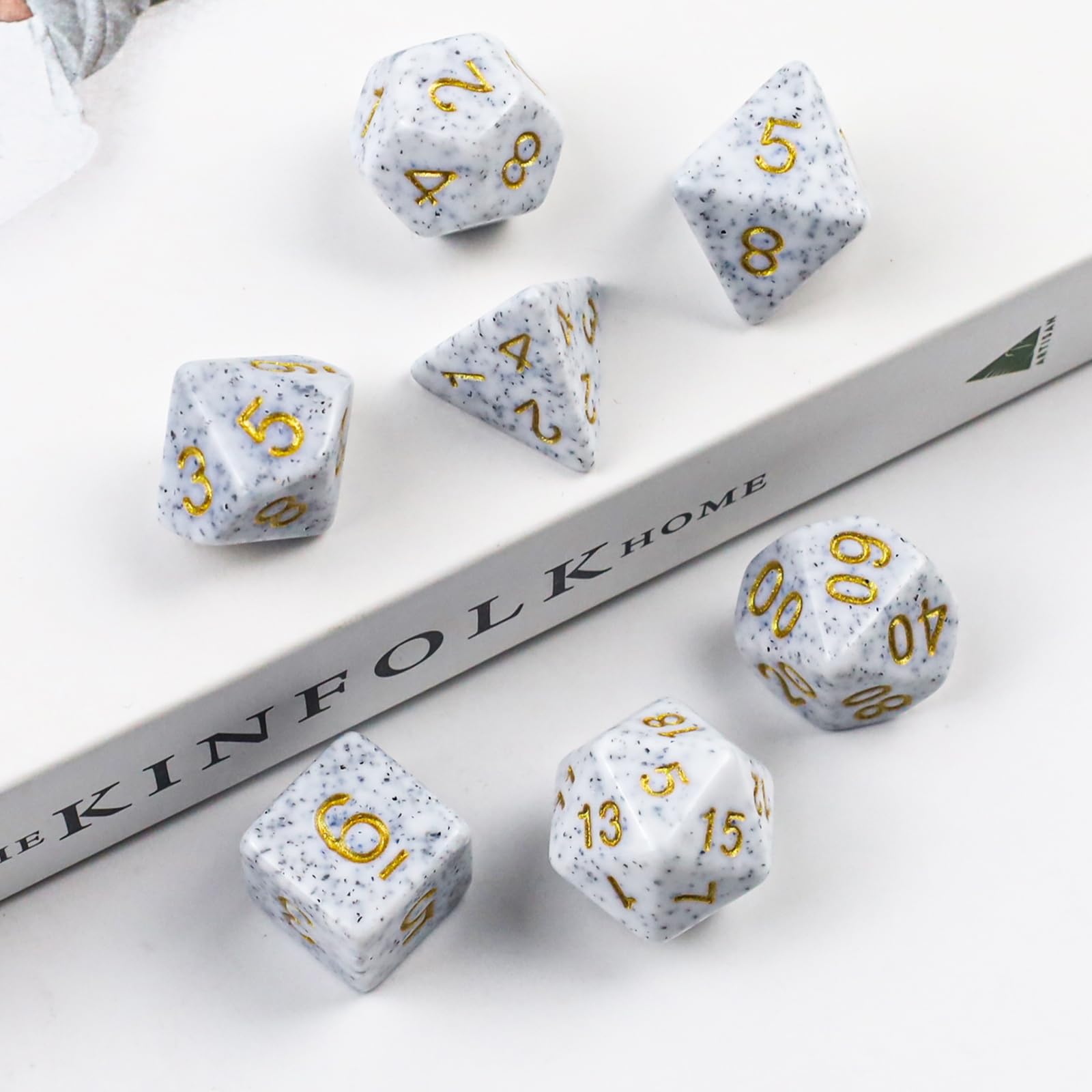 Set di 7 dadi poliedrici, dadi in poliedro con glitter DND Dice per Dungeons & Dragons RPG MTG DND (blu screziato)
