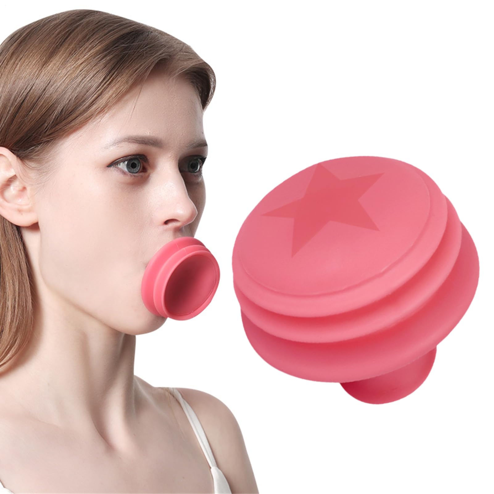Facial Masseter Trainer – Silicone Double Chin Nasolabial Fold Reducer | Face Exerciser Breathing Bite Device | Portable Face Slimmer for Home, Travel, Workplace